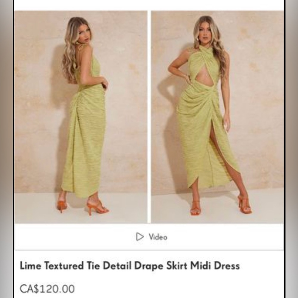 pretty little things midi green dress new with tags